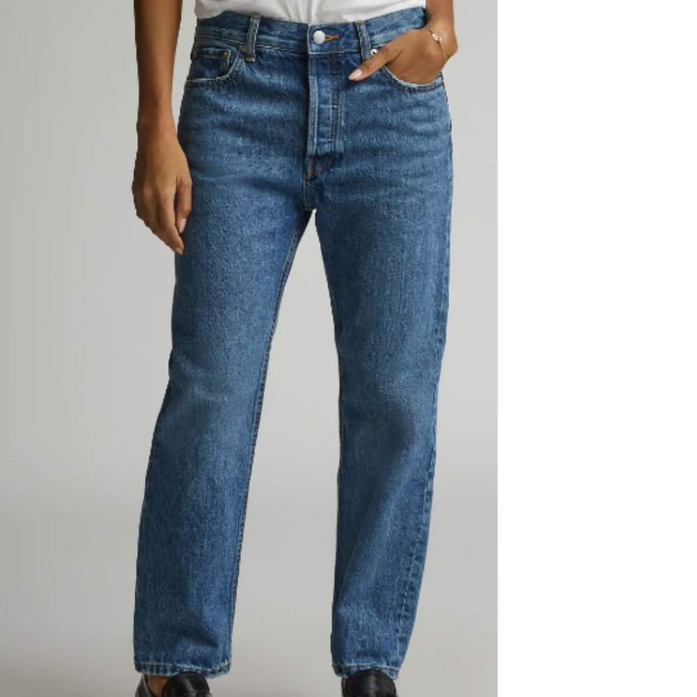 Everlane Rigid Slouch Jeans Washed Indigo Size 27 Inseam 27.5